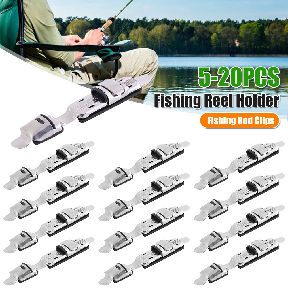 Suportes de Carretilha de Pesca em Aço Inoxidável, Clipes para Vara de Pesca, Suportes de Carretilha para Vara de Pesca, Acessórios de Pesca