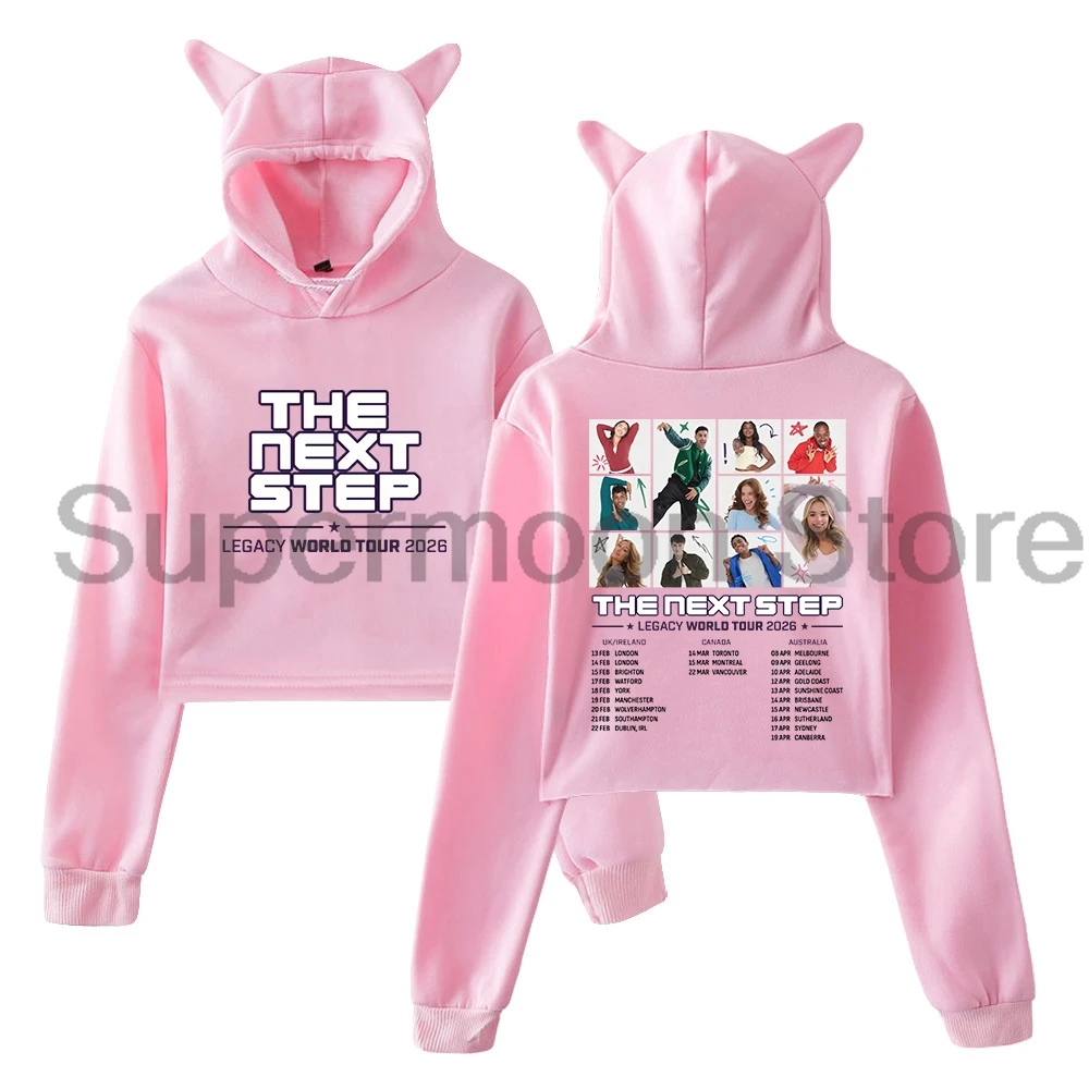 

Худи The Next Step Legacy World Tour 2026 с кошачьими ушками, укороченный свитшот с длинным рукавом, женская одежда