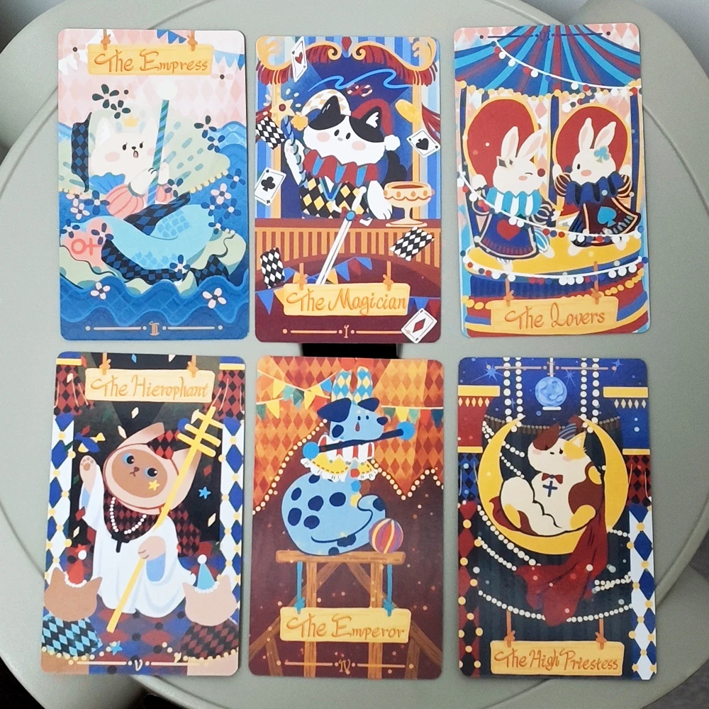 Baralho de tarô Dramagiac 10,3 * 6 cm 78 peças Cartas de tarô estilo Rider Waite edição azul presente de bruxa