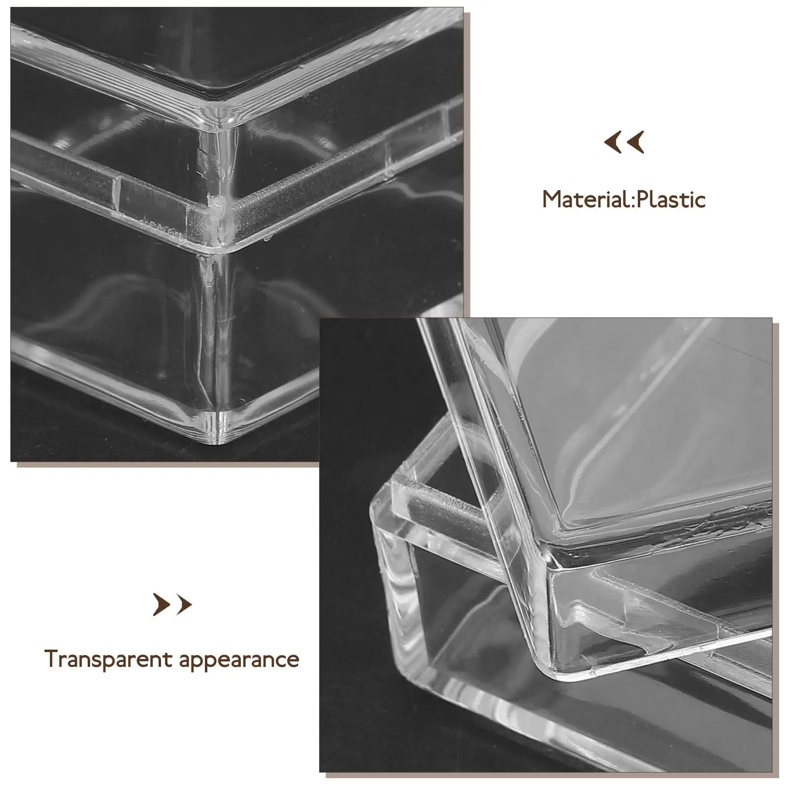 10 Pcs Transparent Storage Box Specimen Display Case Clear Plastic Container Mini Collection Boxes for Home Decor