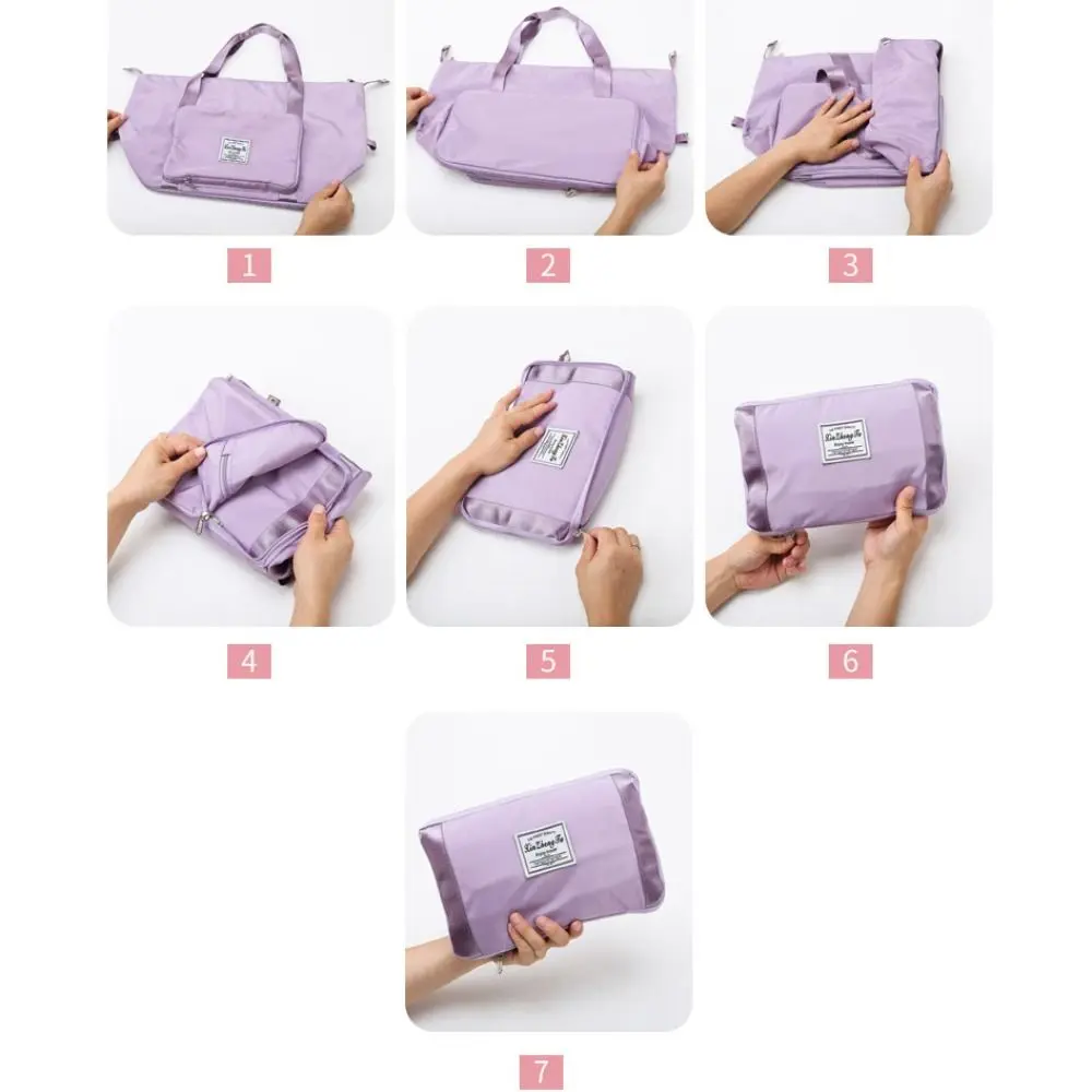 New Oxford Cloth Foldable Travel Bag Rectangle Shape Solid Color Luggage Bags Large Capacity Versatile Luggage Gym