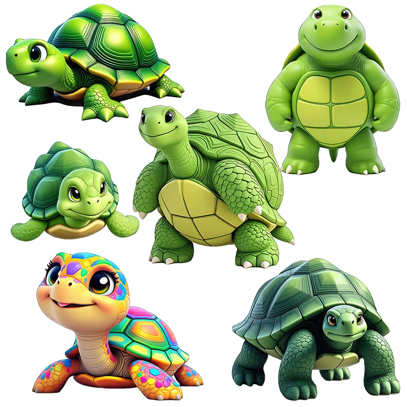 Three Ratels CG259 lovely green turtle animal stickers for home decoration bathroom decals car hood stickers