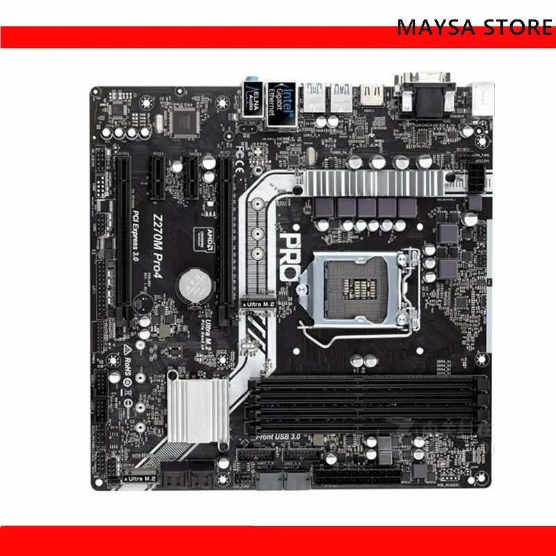 For ASRock Z270M Pro4 Computer Motherboard LGA 1151 DDR4 Z270 Mainboard Used Core i5 6600K i7 7700K Cpus