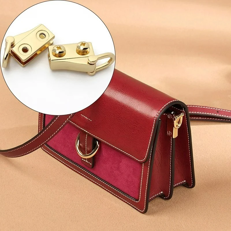 1Sets Metal Side Clip Bag Buckle with Side Loop Hardware Clasp Chain Connector Buckle Detachable for DIY Purse Making Handbag