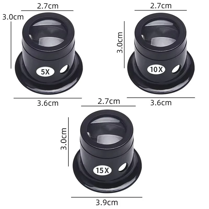 1/Set 5X 10X 15X Magnifying Glass Clip on Magnifier for Watchmaker Jewelry Watch Repair Tools Magnifying glass kit Service tool image 4