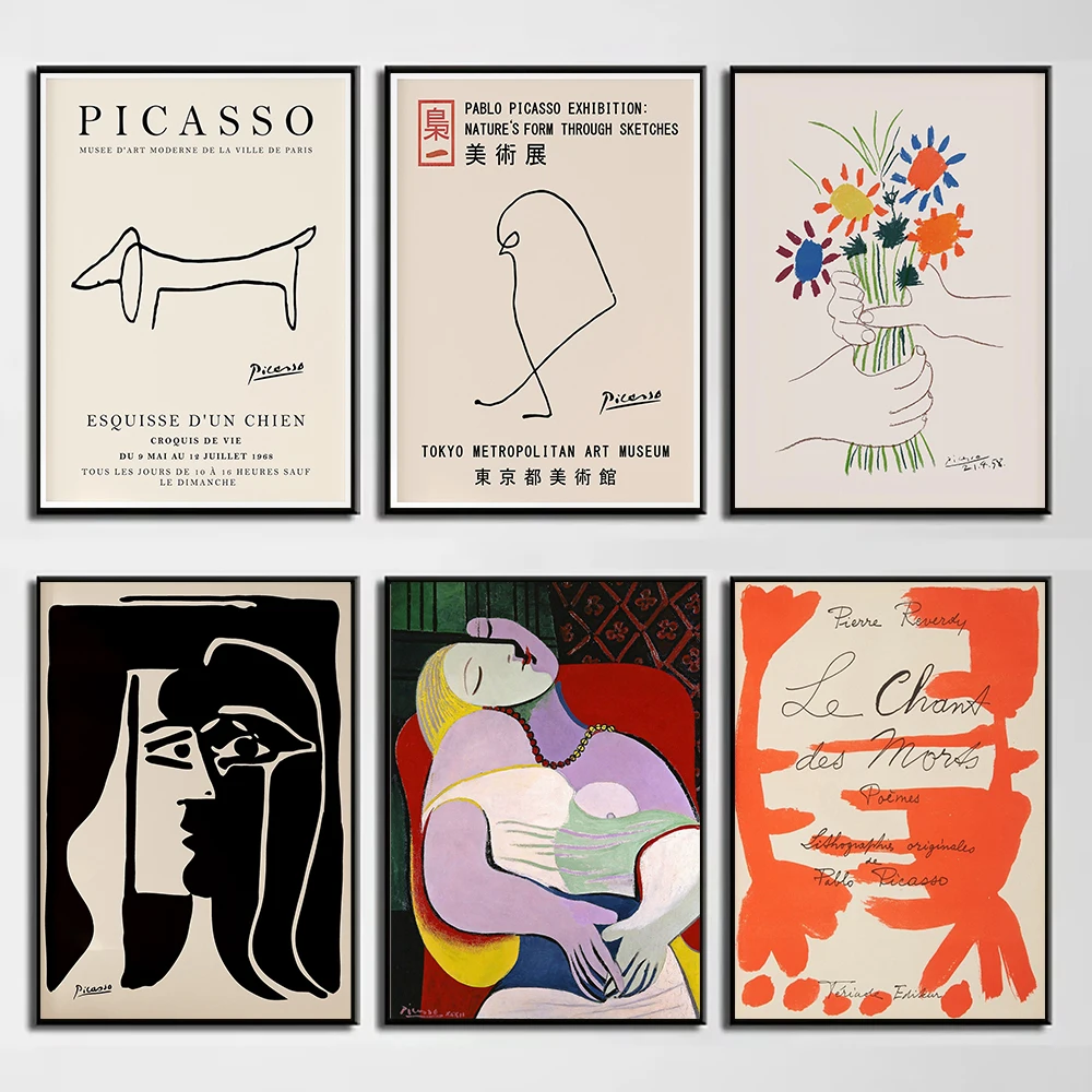 Pablo Picasso Cubism Abstract Sketch Vintage Line drawing Canvas Painting Wall Art Poster Picture Home Decor Mural Cuadros
