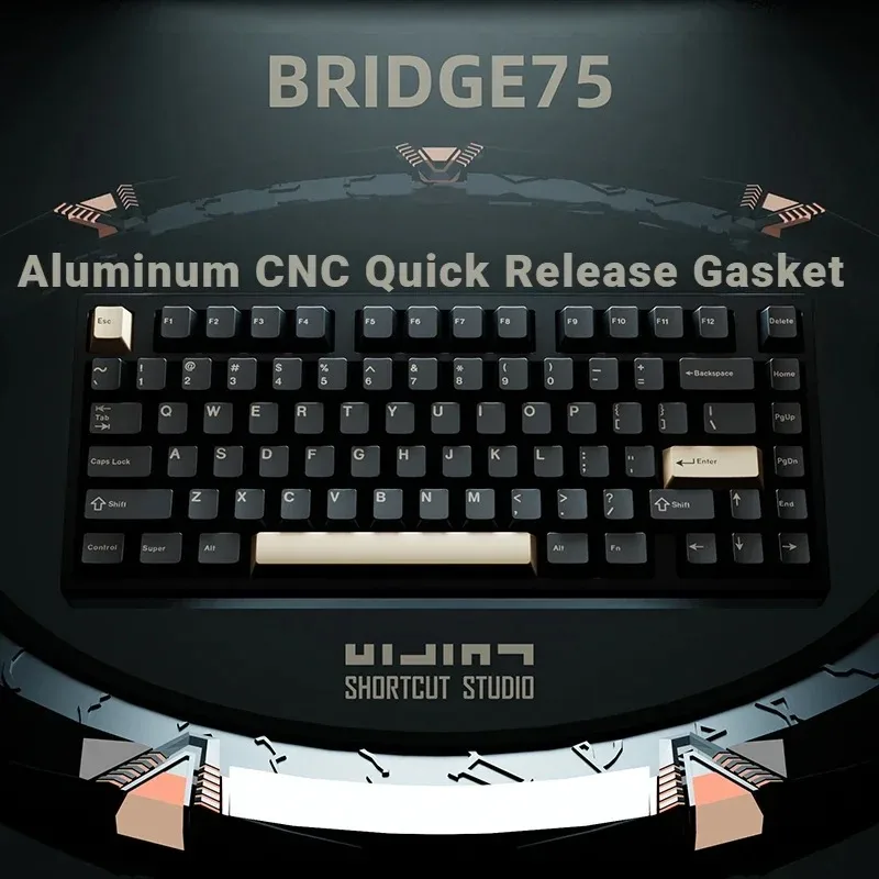 SC Bridge75Plus Mechanical Keyboard Aluminum Wireless Tri-mode Quick Release Gasket HotSwap RGB Custom Metal 75% Gaming Keyboard