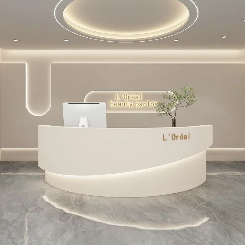 

Customizable Reception Desks Beauty Salon Seating Checkout Reception Counter Shop Business Mostrador Tienda Salon Furniture