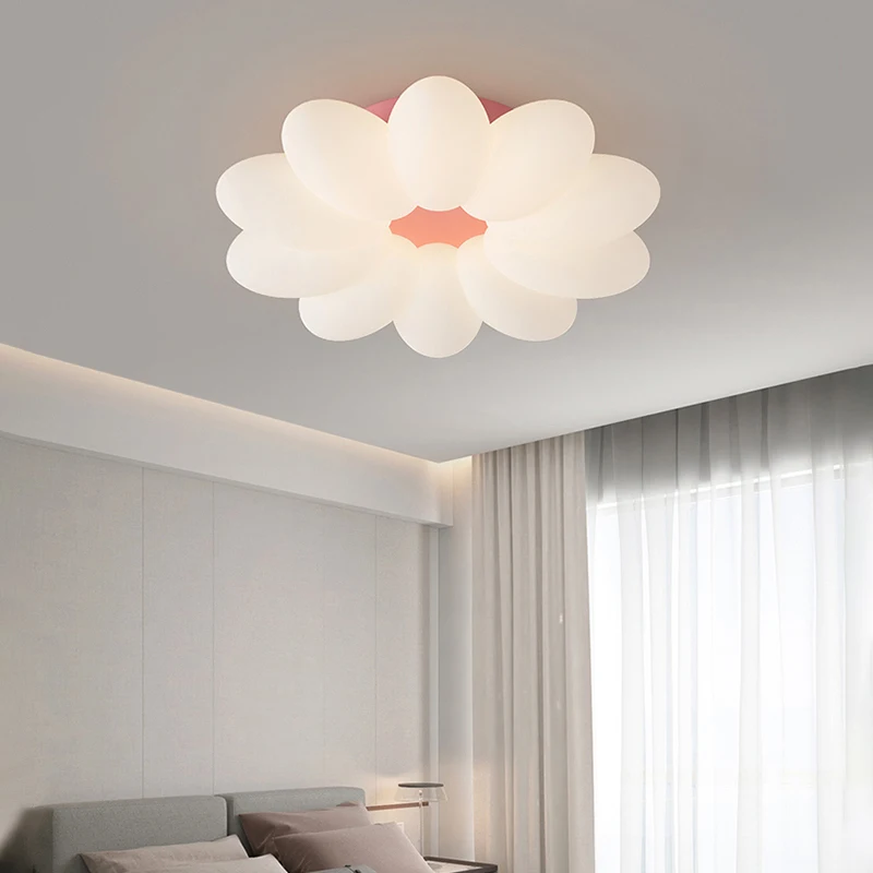 

Nordic Flower Ceiling light With Remote Control Ceiling lamp for Bedroom Children's room Living room Pink flower ceiling lights