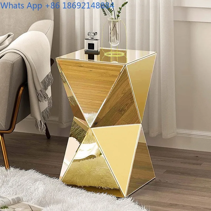 

Mirror Corner Table Glass Side Table Sofa Table Simple European New Classical Modern Furniture