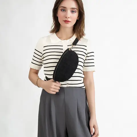 Plush Crossbody Chest Bag - Korean Style Fashionable, Instagram-Inspired Large Capacity Sling Bag for Students