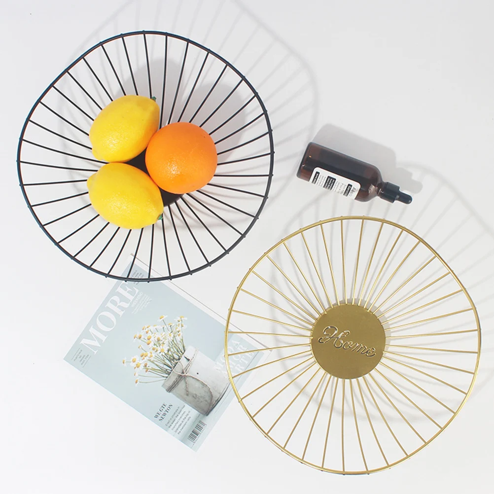 

1pc Iron Art Fruit Basket Metal Wire Storage Holder For Home Restaurant Hotel Golden Color Creative Design