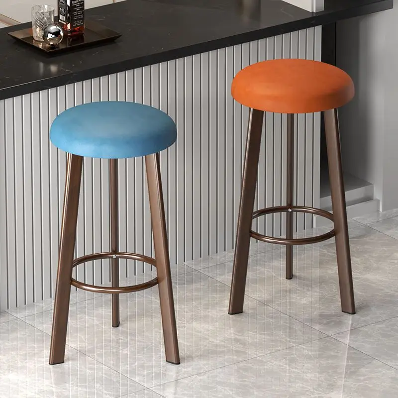 

！@Round bar Stools Without Backrests Armrests Modern Simple High Stools Cashier Counters Front Desks Light Luxury High Stools