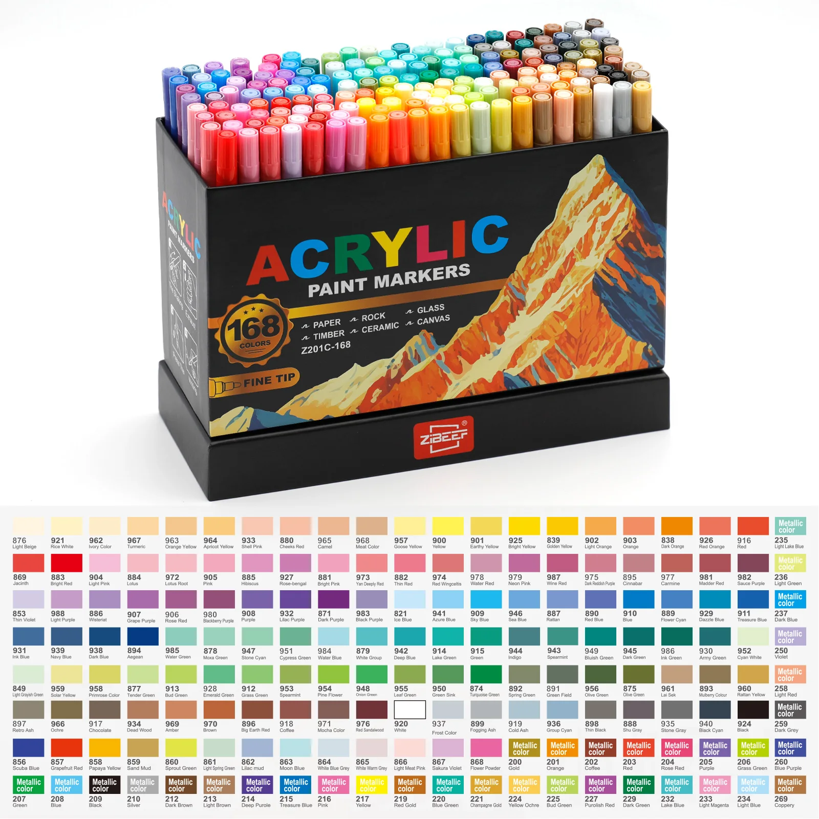 36-240 acrylverfstiften, waterdicht en hoge verzadiging voor hout, metaal, kunststof, stof, glas, keramiek schilderen doe-het-zelf kunstbenodigdheden