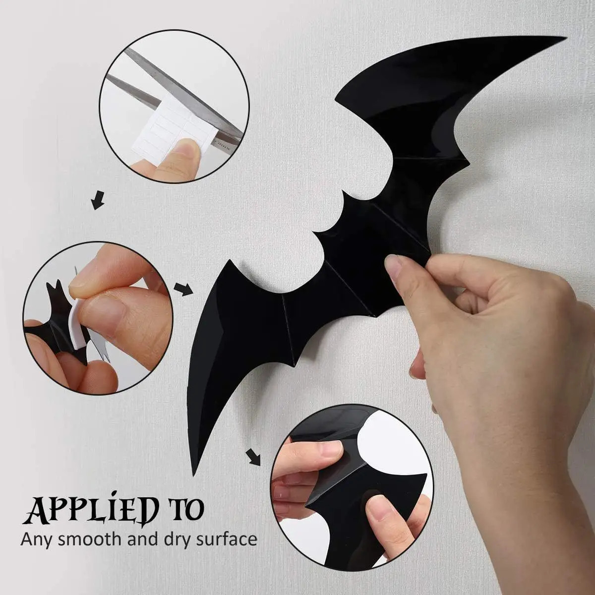 12pcs Halloween Decorations 3d Bat Wall Stickers Decorate Furniture Windows Patio Signs Outdoor Lawn Spooky Party Decorations