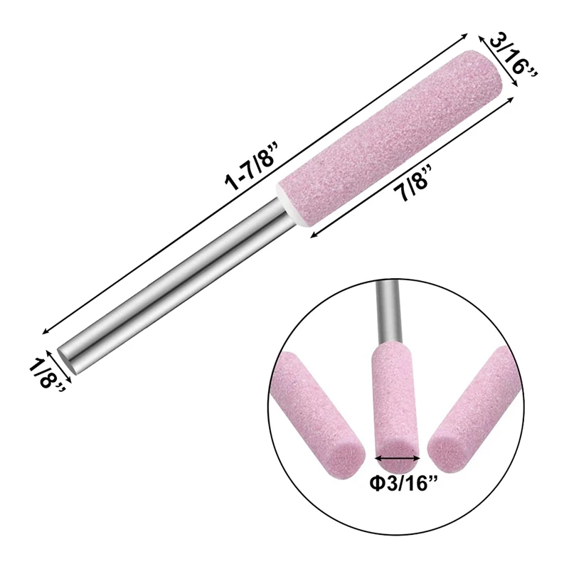 50 Pieces Burr Grinding Stone File,Polishing Grinding Tool Grinding Bits For Chainsaw Sharpener, 3/16 Inch/ 4.8 Mm