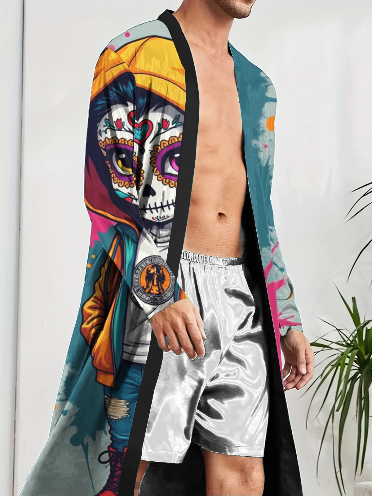 1pcs Men's Robes 2026 Spring/Summer Breathable Bathrobe men bath robe Bathrobe 3D Printed Graphic dressing gown robe