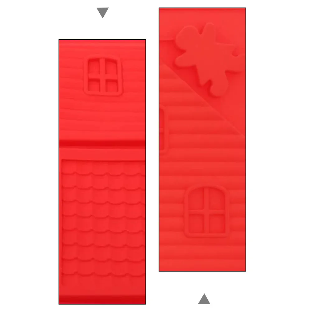 

Набор из 3 силиконовых форм для выпечки в форме рождественского домика, для DIY-творчества, работы с фонданом, водонепроницаемые, маслостойкие, для кухни