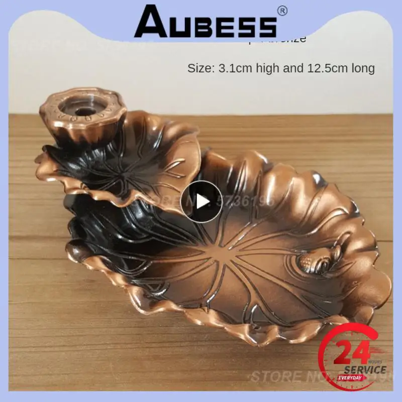 Vivid Modeling Zen Incense Burner Frog Backflow Lotus Leaf Backflow Incense Seat Lotus Leaf Texture Sanding Smooth Crafted Zen