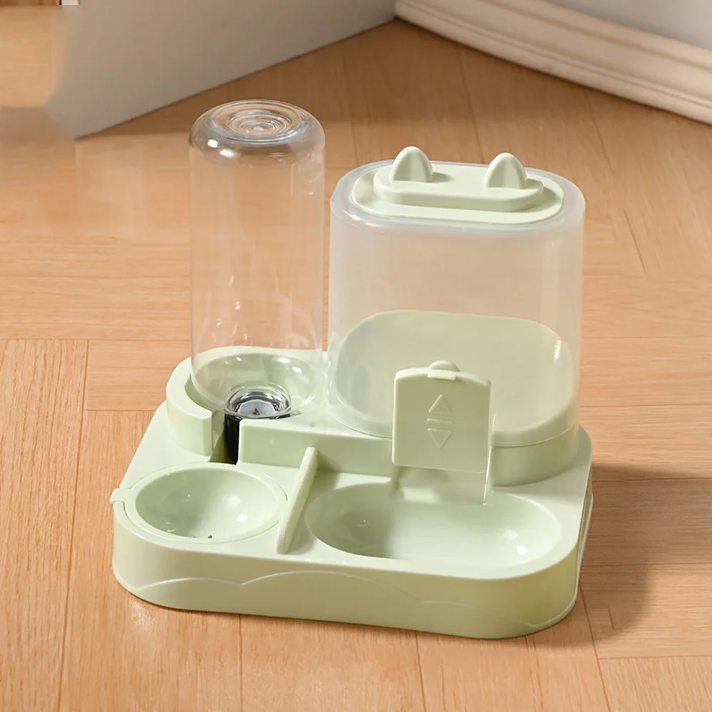 وعاء أوتوماتيكي للحيوانات الأليفة للقطط - وحدة تغذية وموزع مياه 2 في 1، وعاء قطط غير قابل للانزلاق، مناسب للقطط والكلاب الصغيرة،