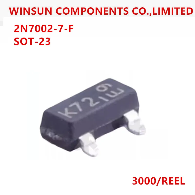 

(3000/REEL)100% New Imported Original 2N7002-7-F SOT-23 "K72"