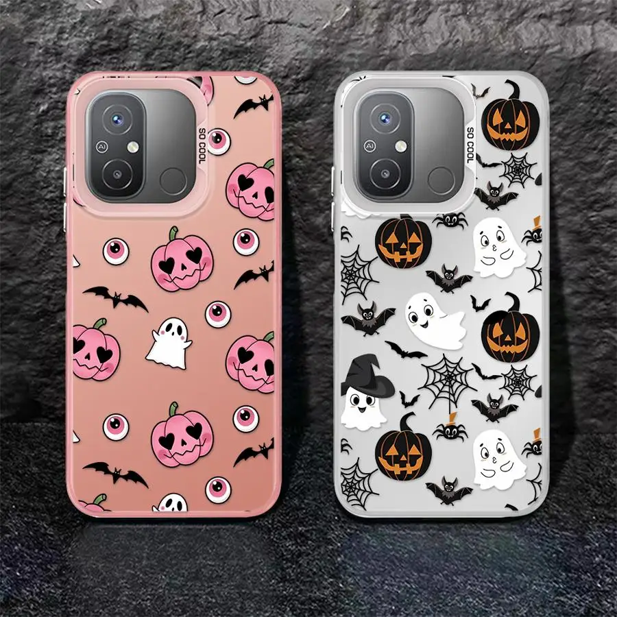 Phone Case for Xiaomi Redmi A3x 14C 12C 13C A4 A1 A3 A2 Plus 12 13 Soft Cover Halloween Bat Pumpkin Ghost