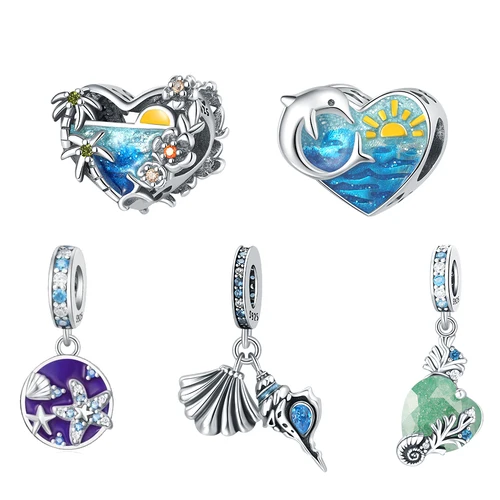 925 스털링 실버 하트 모양 고드름 펜던트, 판도라 매력에 맞는 실버 925, 보석 제작용 오리지널 팔찌 