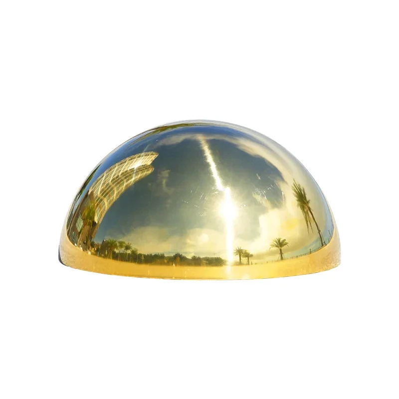 

Titanium Gold Metal Hollow Decorative Ball Diameter 19mm-300mm 304 Material 1.0mm Stainless Steel Mirror Semi-round Dome Head