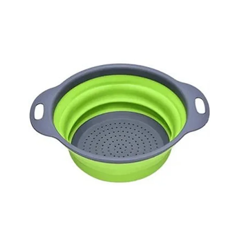 

Latest Foldable Strainer 2Pc Fruit Vegetable Washing Basket Colander Dish Drainer Silicone Kitchen Gadgets