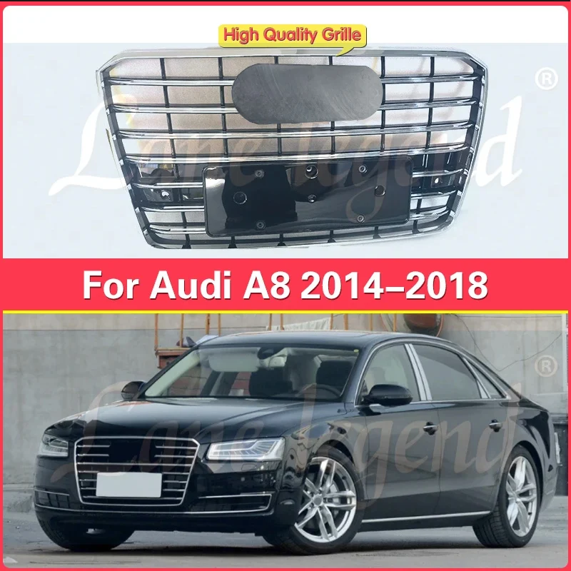 

The original car model Car Front Bumper Grill Center Grille for Audi A8 2014 2015 2016 2017 2018 for S8 Style for RS8 Grill