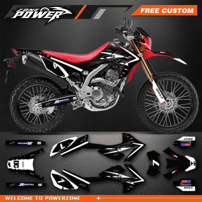 Powerzone Motorcycle Graphic Decal Stickers Kits For Honda CRF250L 2012-2015 2016 2017 2018 2019 2020  Number Name Customize 019