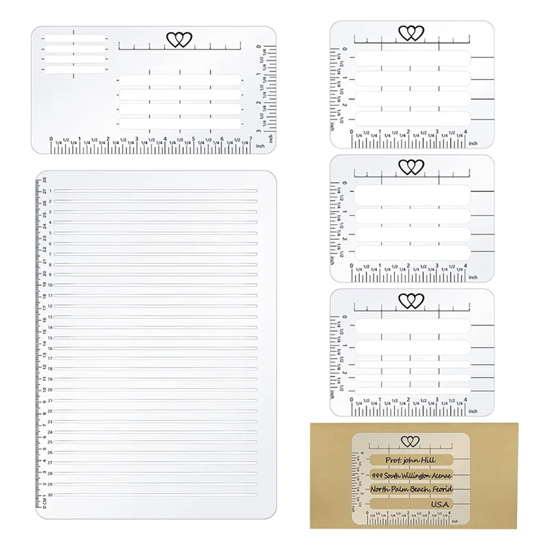 

A03F-Guide Stencil Templates Set Envelope Addressing Guide Stencil Spacing Line Ruler Guide