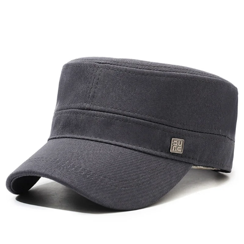 

2025 New Spring Summer Washed Cotton Military Hats Flat Caps For Men Golf Cap Camping Fishing Hat Travelling-cap Sports Cap