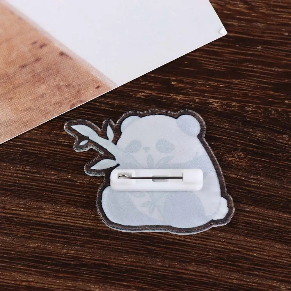 Creative Panda Acrylic Panda Pin Cute Bear Flower Panda Brooch Cartoon Breastpin Animal Badge Skirts