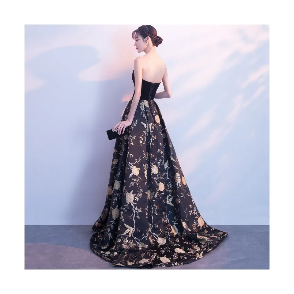 

Ele Long Evening Gown Women's Host Dr Strapl Ball Dr Slimming Formal Wear Suitable for Indoor Hotel Events