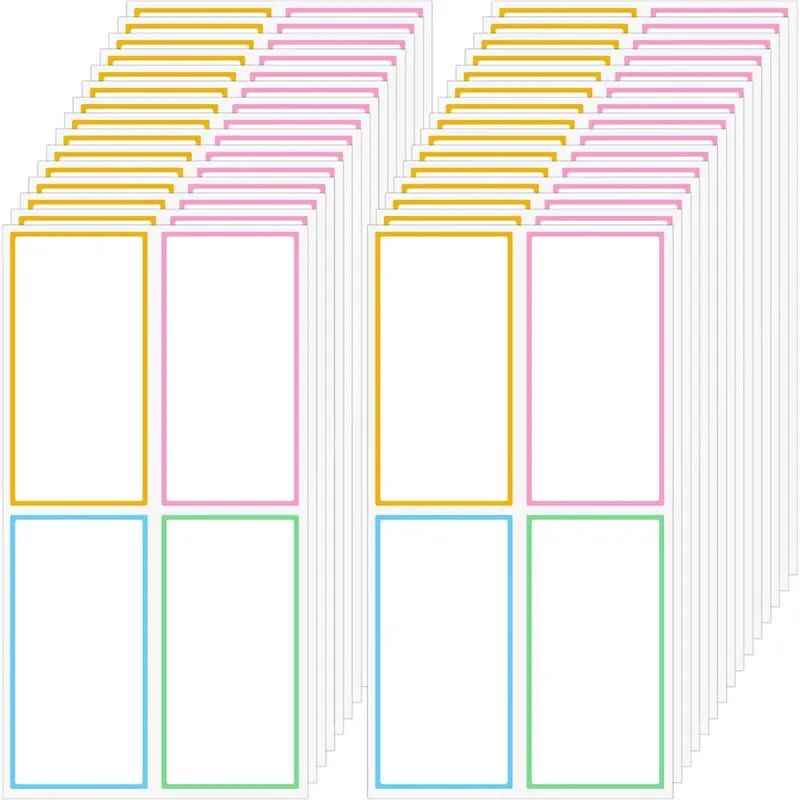 

Стильные этикетки для сухого стирания, 120 шт., 2,4 x 1,2 дюйма, съемные именные бирки — липкие заметки Easy-Peel для доски, холодильника, хранения