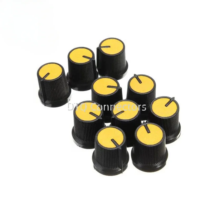 10Pcs AG3 WH148 Potentiometer Switch knob Cap Plastic Knob Plum Handle 15X17mm Aperture 6mm