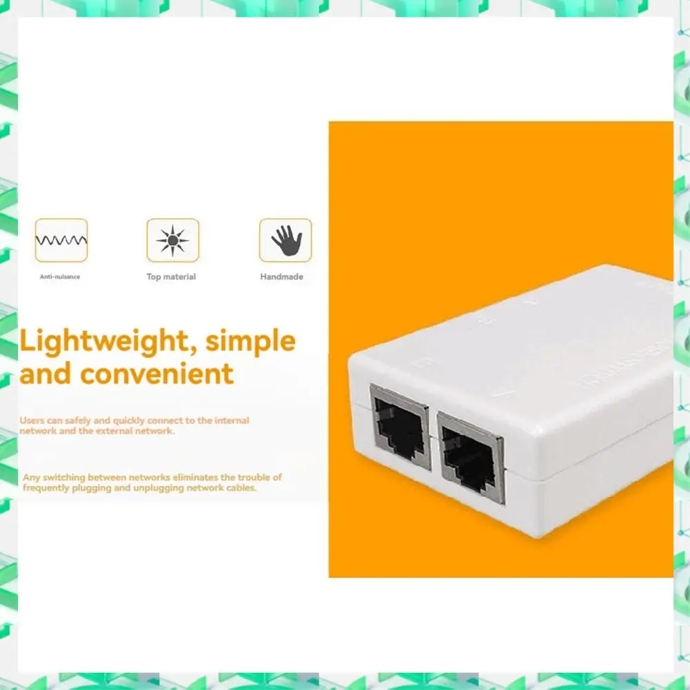 

FIZP RJ45 Splitter Selector Switch 2 Ports Network Switch Freely Between Intranet & Extranet Network