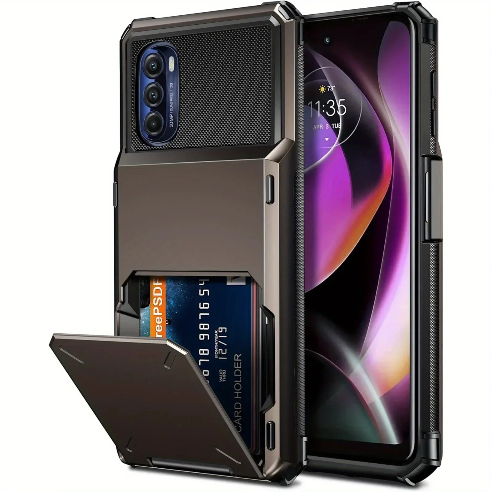 for Moto G 5G 2022 Case Wallet Cover 4-Card Credit Card Holder ID Slot Hard Shell Rugged Armor Case for Motorola Moto G 5G 2022