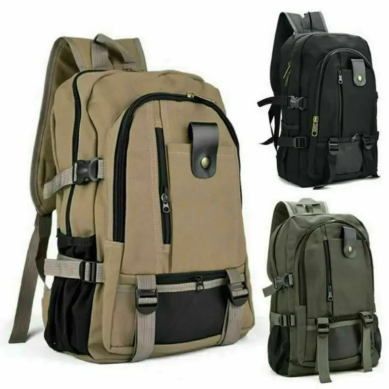 

New Men Canvas Large Backpack Rucksack Work Sports Travel Hiking Boys College Bag