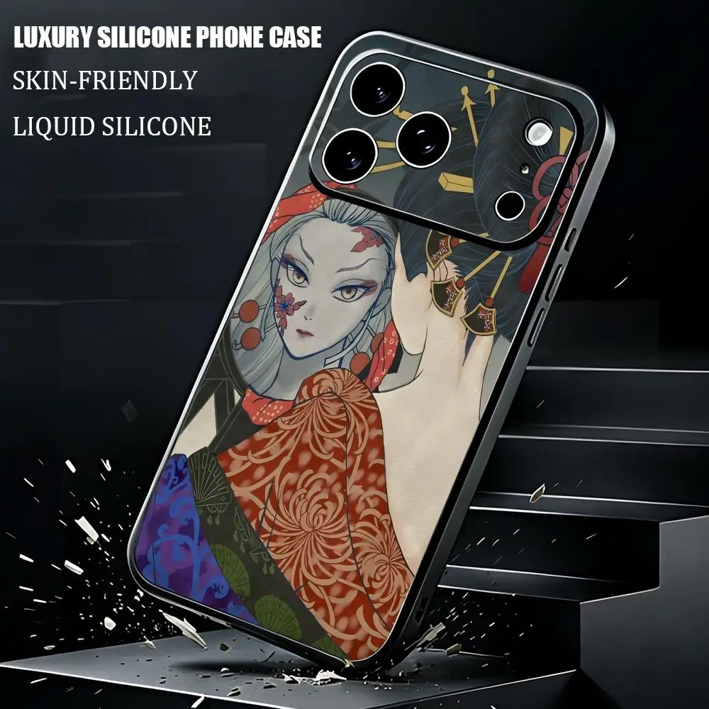 Чехол для iPhone 17 16 15 14 13 12 X XR XS 8 Plus Mini Pro Max с японским дизайном, мягкий, черный, противоударный