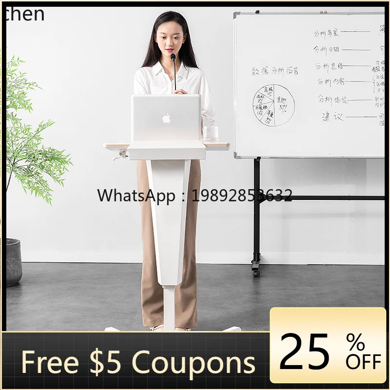 LYY Mobile Lecture Podium Conference Speech Lifting Lecture Table Classroom Lectern Table Exhibition Hall Welcome Host Table