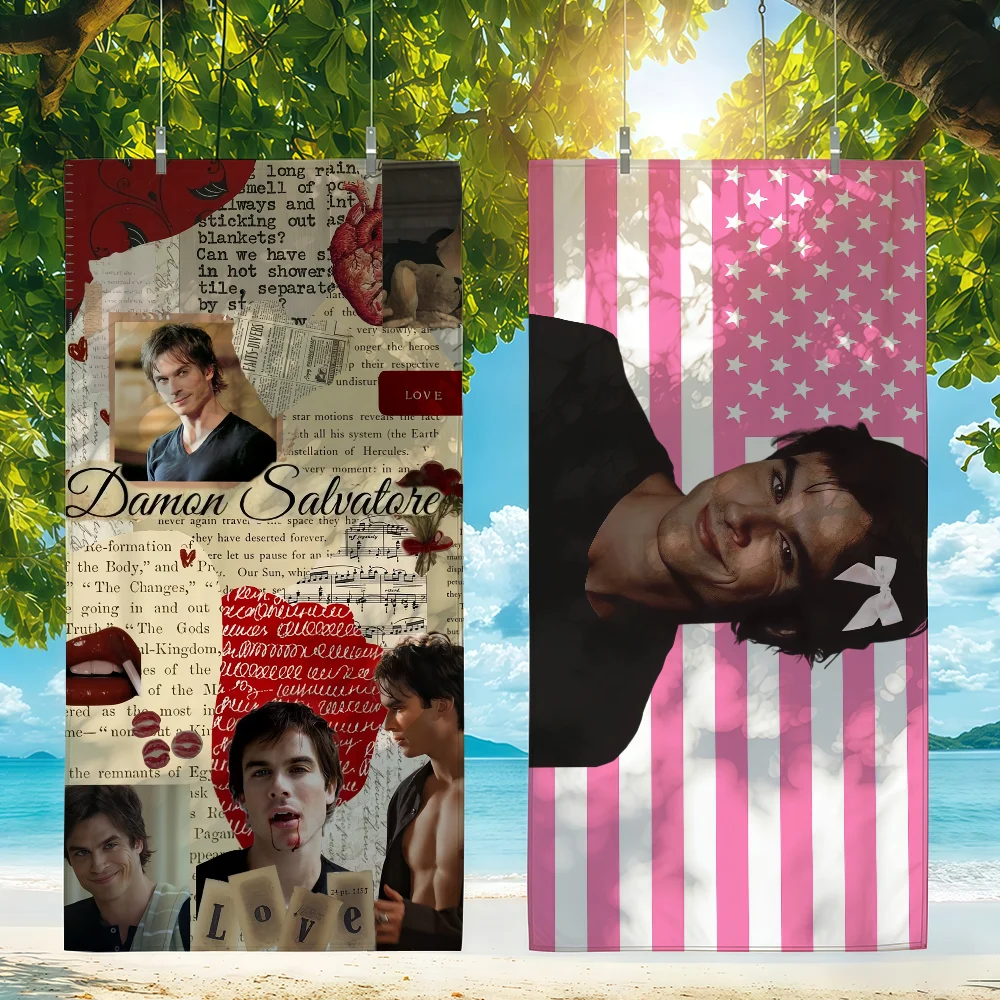 Damon Salvatore The V-Vampire D-Diaries Towel For Swim Yoga Gym Quick Drying Soft and skin-friendly Beach Towels All-Season