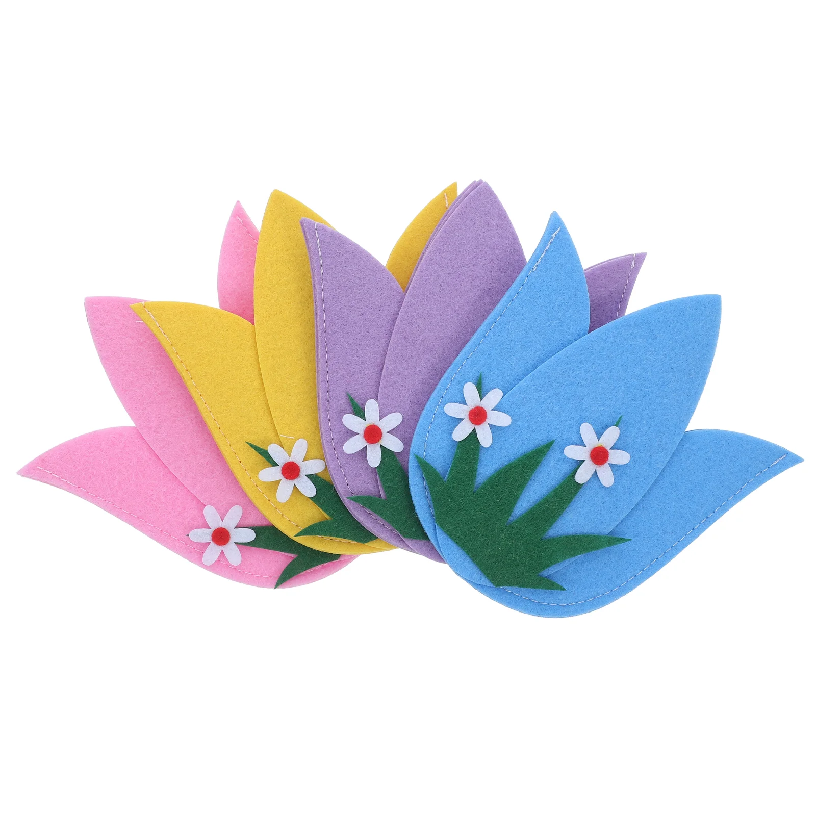 

4 Pcs Portable Cup Easter Cutlery Set Silverware Bags Sleeves Decorations Tableware Storage