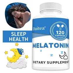 Melatonin Supplement Capsules 5 Mg - Natural Sleep Support, Relaxation and Calmness, Promotes Sleep Quality