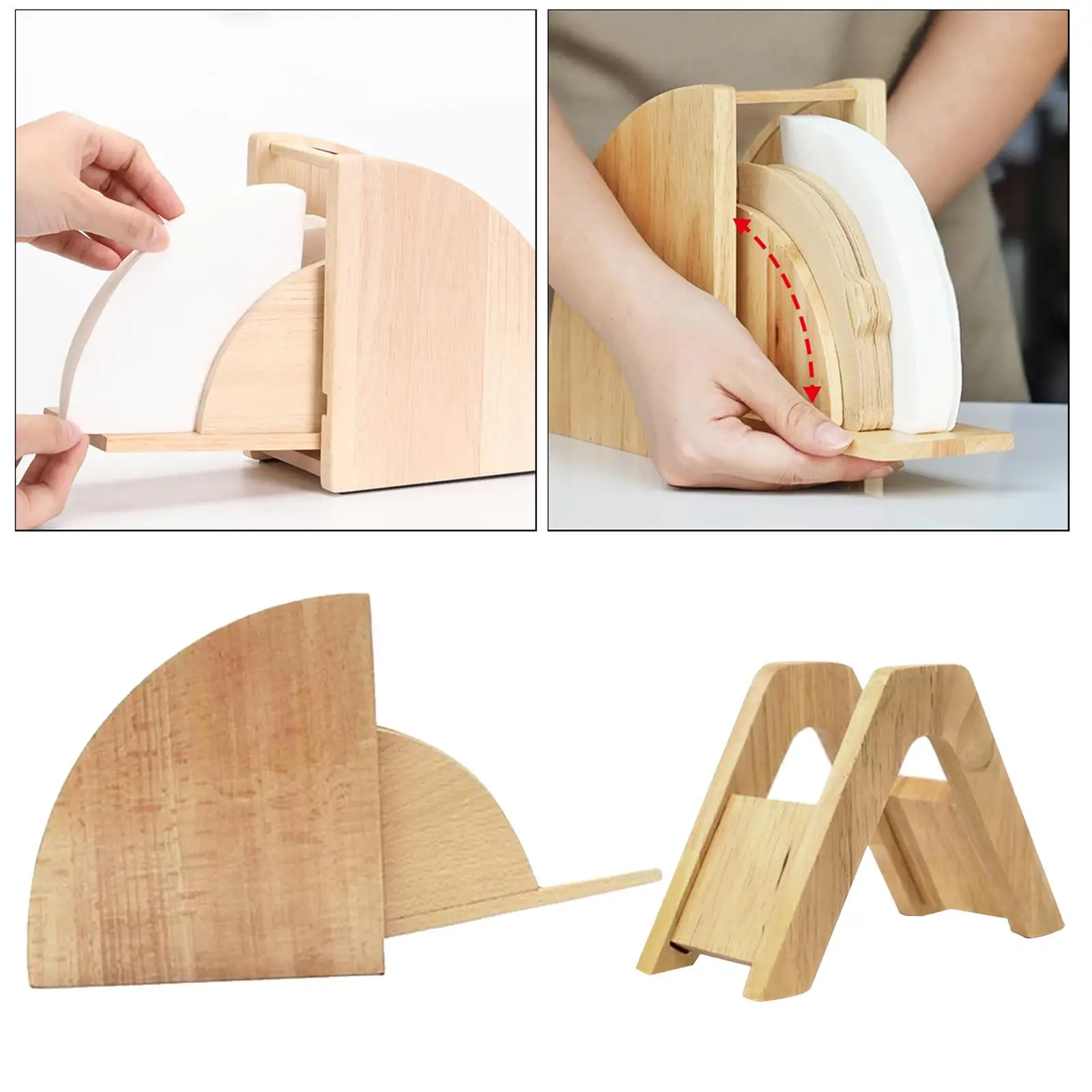 Coffee Filter Paper Dispenser Storage Rack Stand Shelf Case