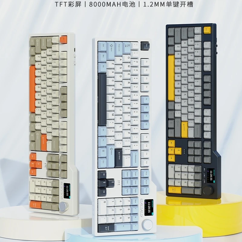 

Ajazz Ak35i V3 Max Tri-Mode Wired Bluetooth Wireless Gaming Keyboard Gasket Full Key Hot Swap 104 Keys Customized Keyboard Gifts