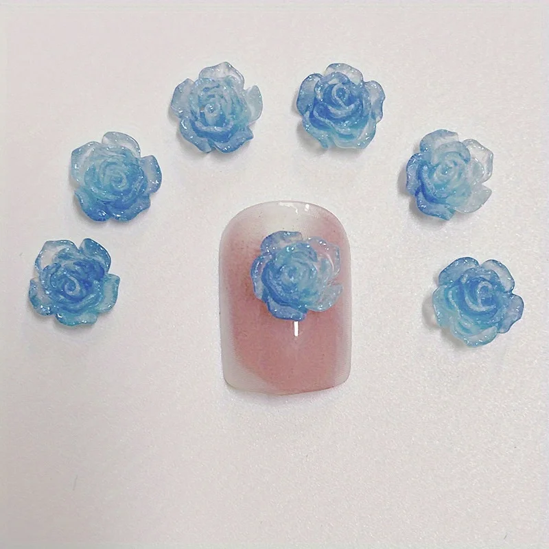 50/100 Stuks Lichtgevende Nail Art Sieraden Bloemvorm Driedimensionale Rose Gebruik Voor Haarspeld Oorbellen Telefoon Case Diy decor Accessoire