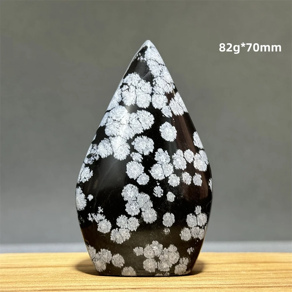 Snowflake Obsidian Free-Form Ornaments Natural Quartz Reiki Meditation Therapy Witchcraft Sacrifice Energy Home Decoration Gifts - view 3