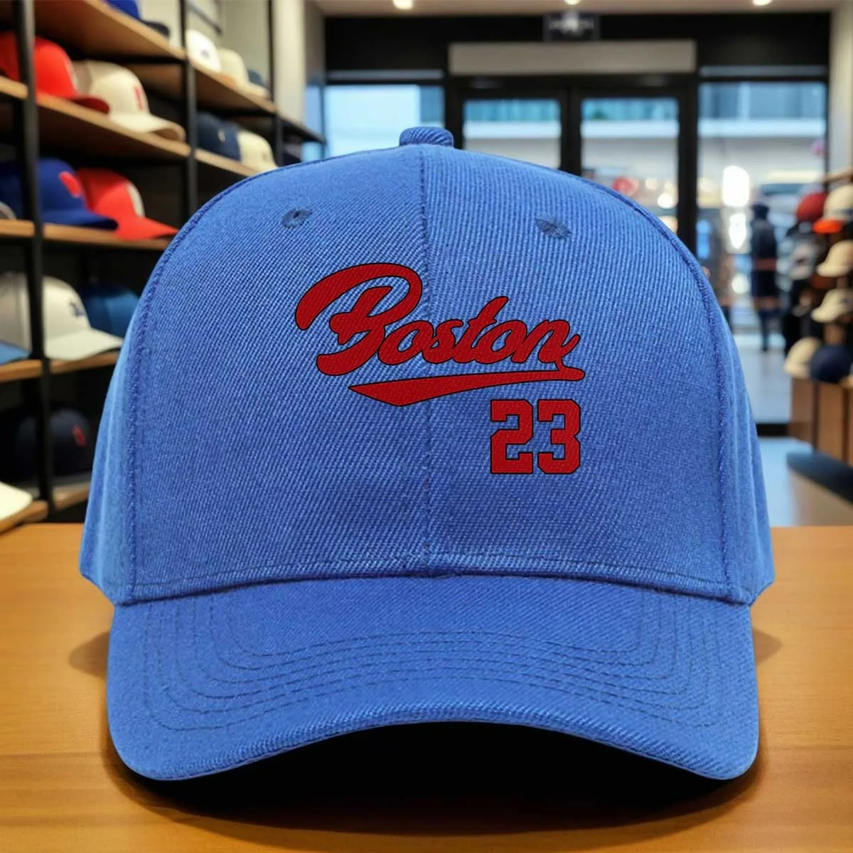 Boston 23 Script Baseball Cap with Iconic Number 23 - Adjustable Dad Hat Suitable for Sports Fans, Outdoor Activities, Machine W